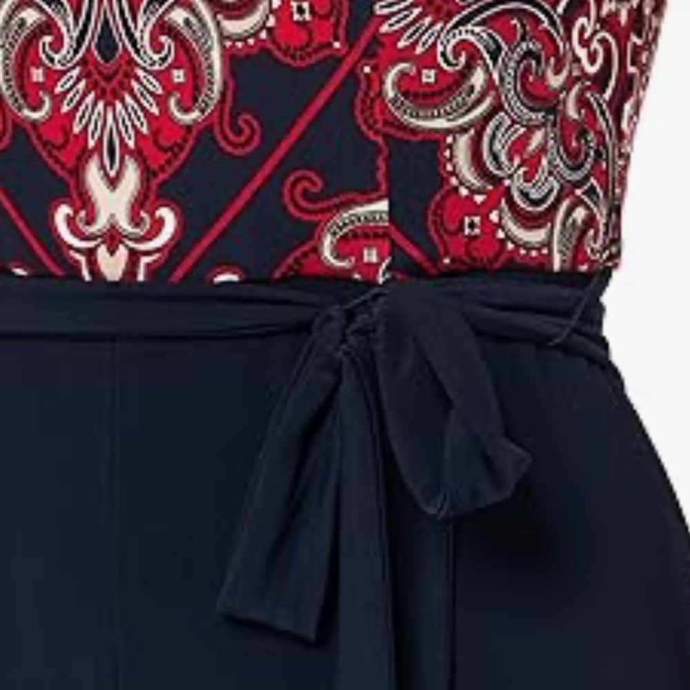 NWT Tommy Hilfiger Women's Bandana Tie Waist Sleeveless Jumpsuit - Size 12 - Picture 4 of 5